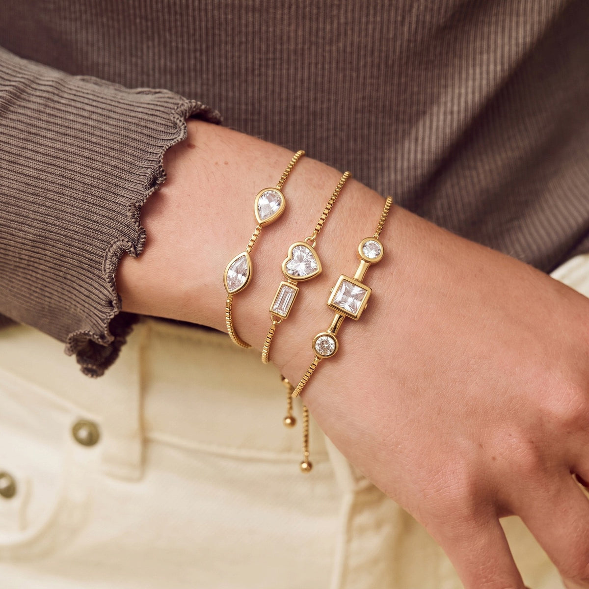 Dainty Mixed Shape Zirconia Bracelet