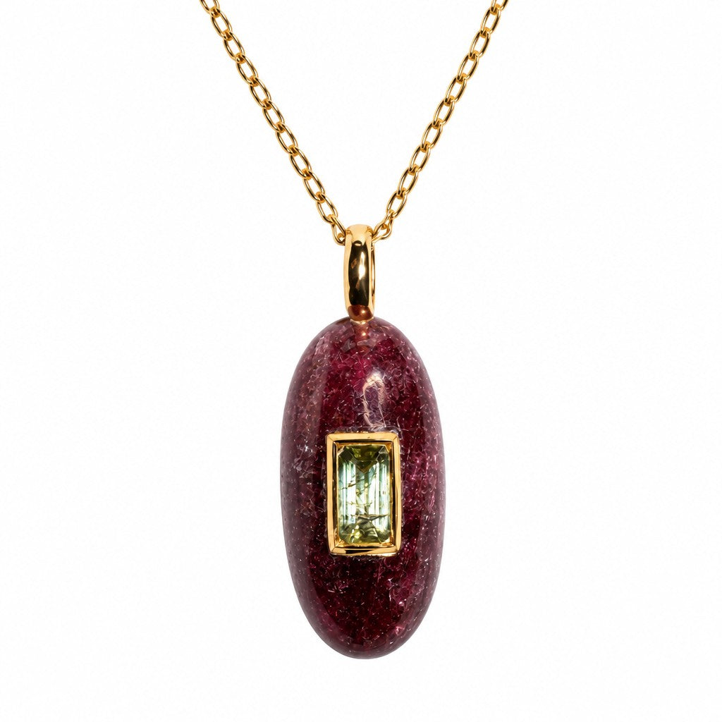 Boho Geometric Gemstone Pendant Necklace