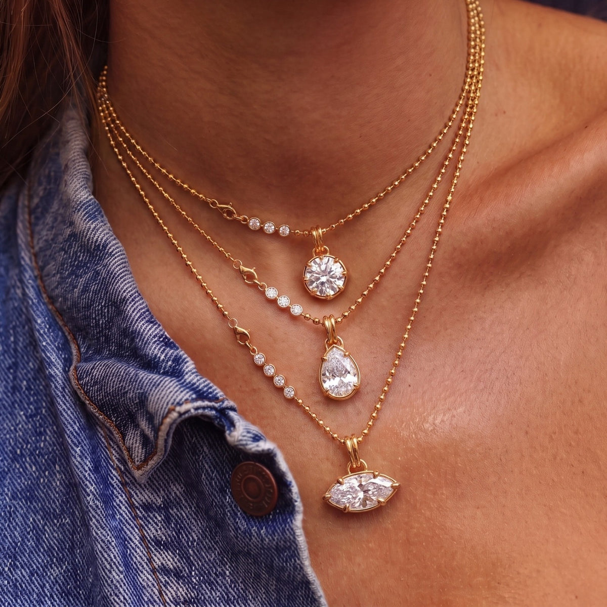 Boho Solitaire Heart Pendant Necklace