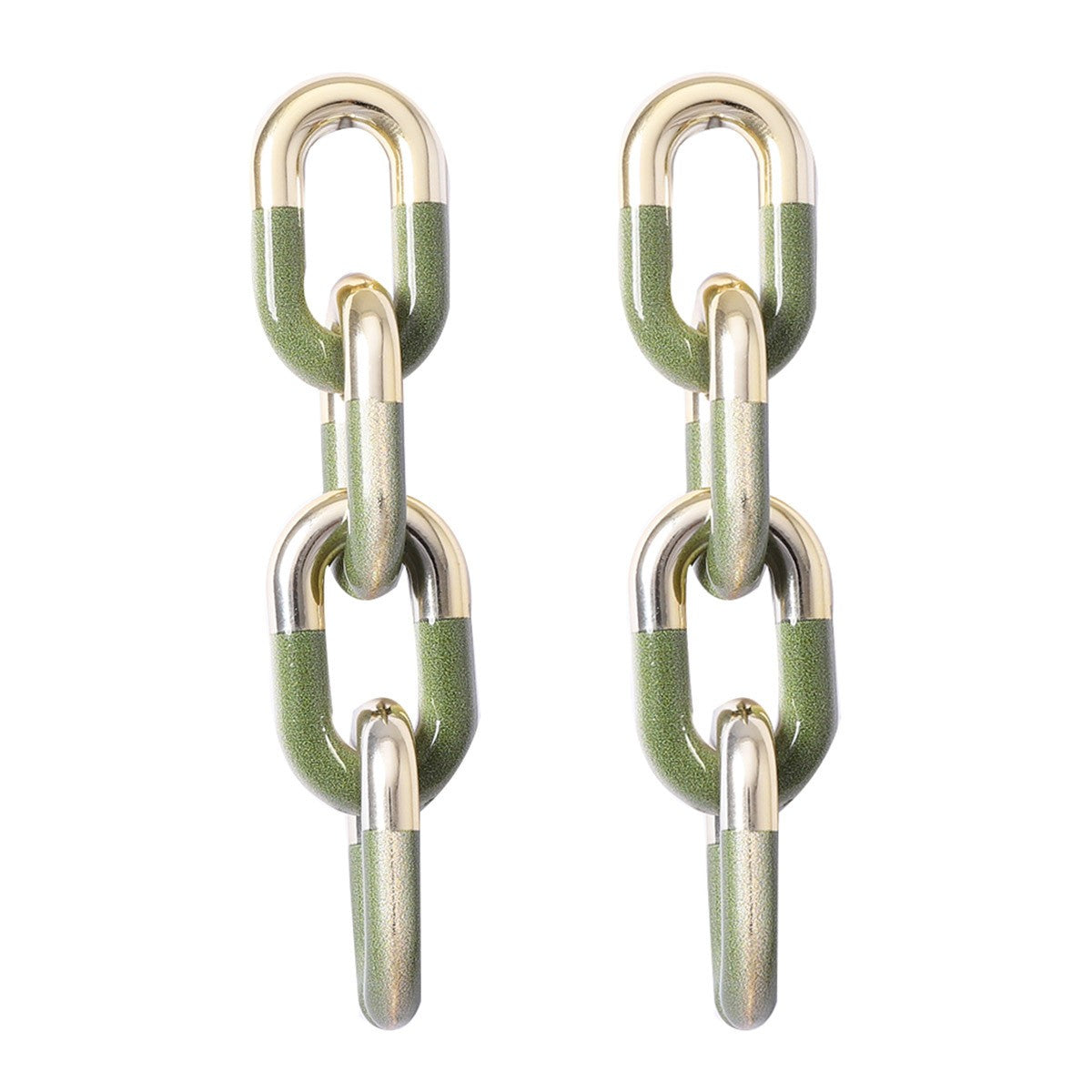 Classy Vintage Green Link Drop Earrings