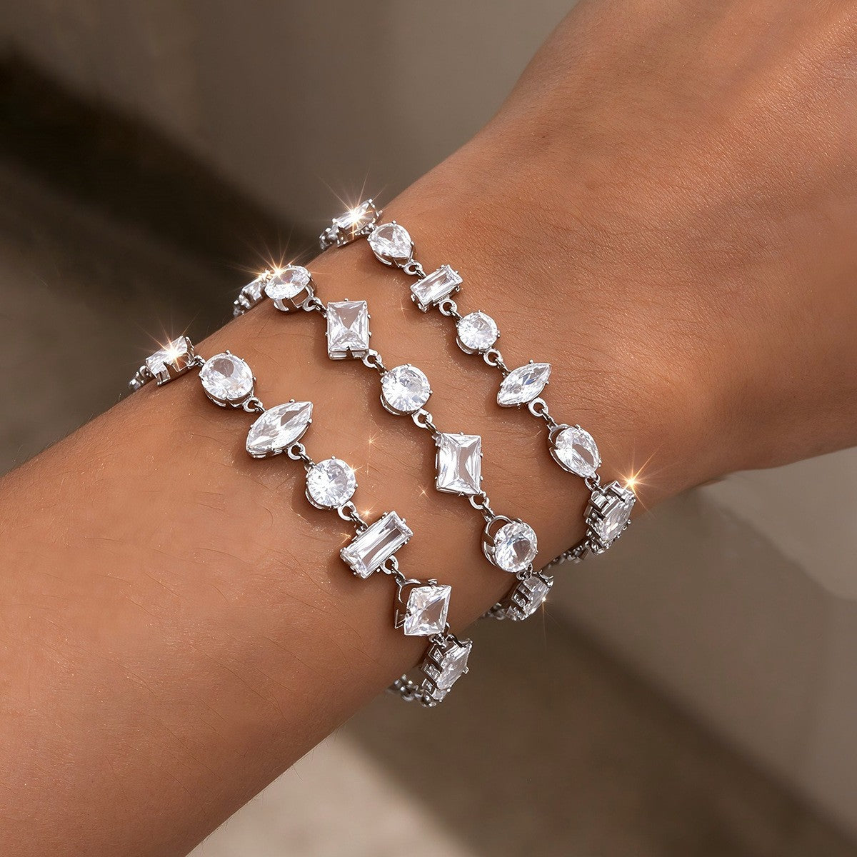 Classy Mixed Cut Cubic Zirconia Bracelet