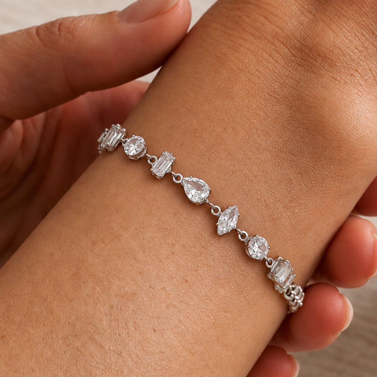 Classy Mixed Cut Cubic Zirconia Bracelet
