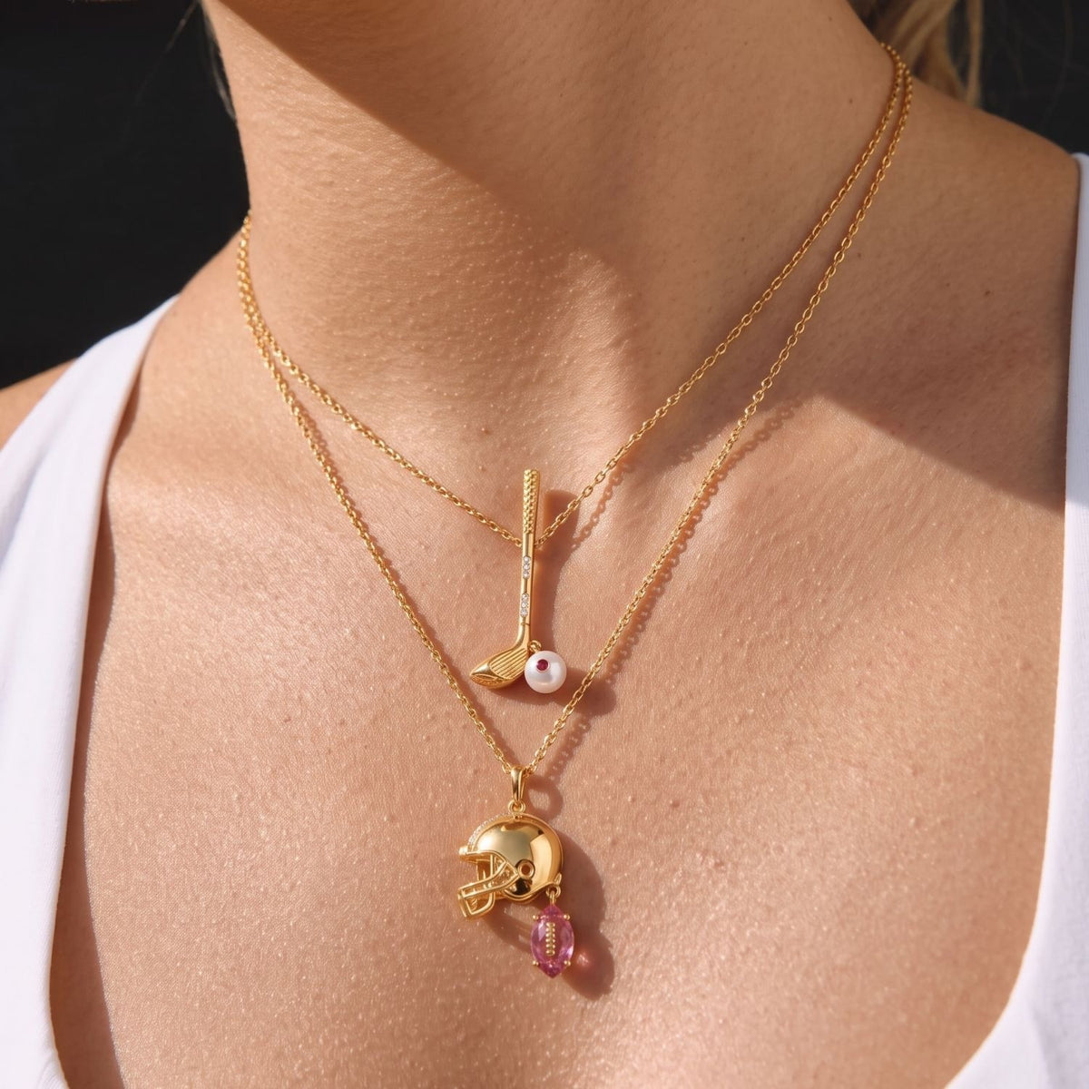 Dainty Sports Charm Pendant Necklace