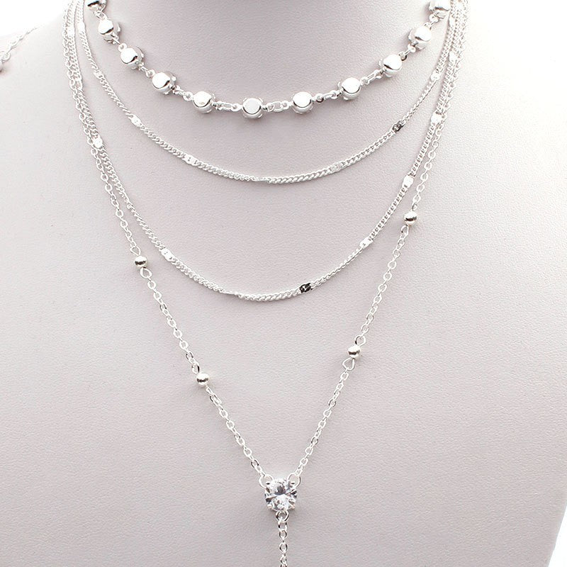 Classy Layered Rhinestone Y-Necklace Set