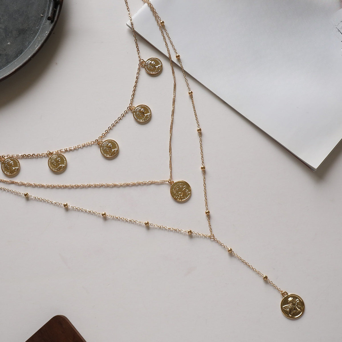 Boho Multi-Layer Coin Beaded Y-Necklace
