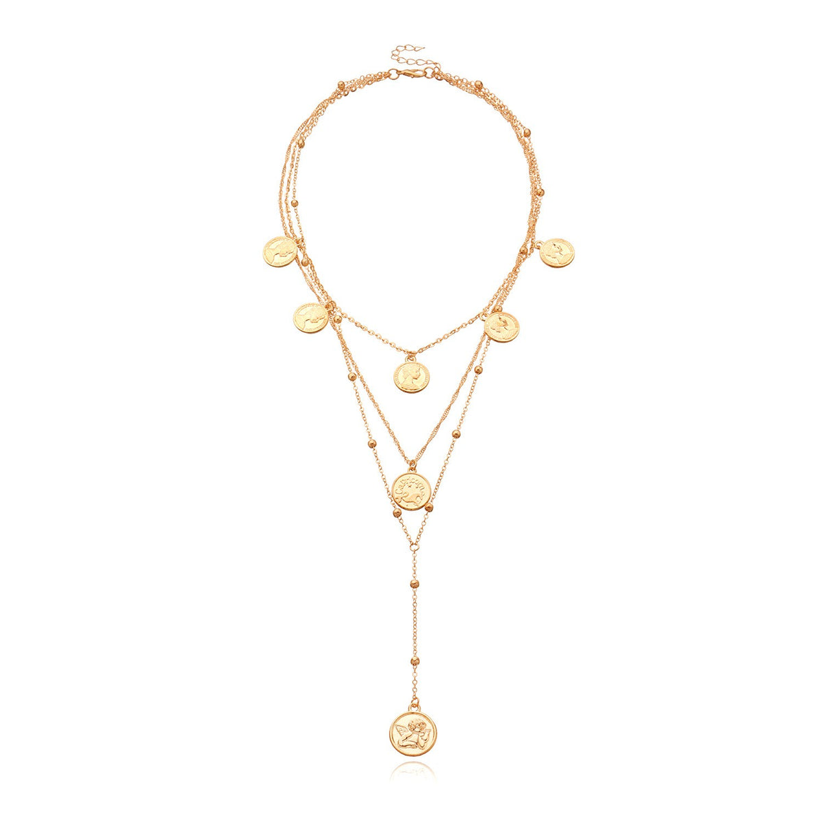 Boho Multi-Layer Coin Beaded Y-Necklace