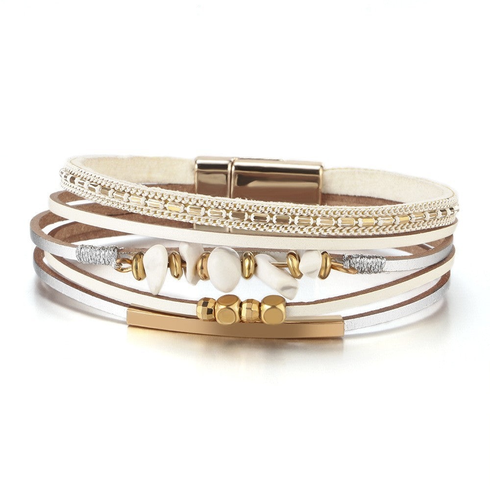 Boho Vintage Woven Leather Wrap Bracelet