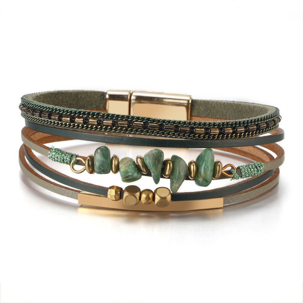 Boho Vintage Woven Leather Wrap Bracelet
