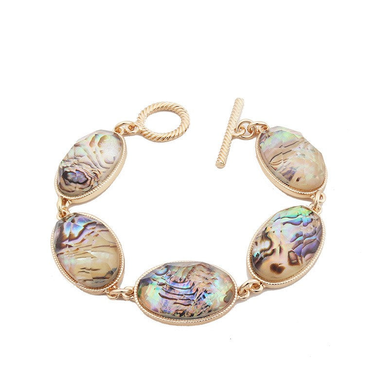 Classy Oval Shell Link Bracelet