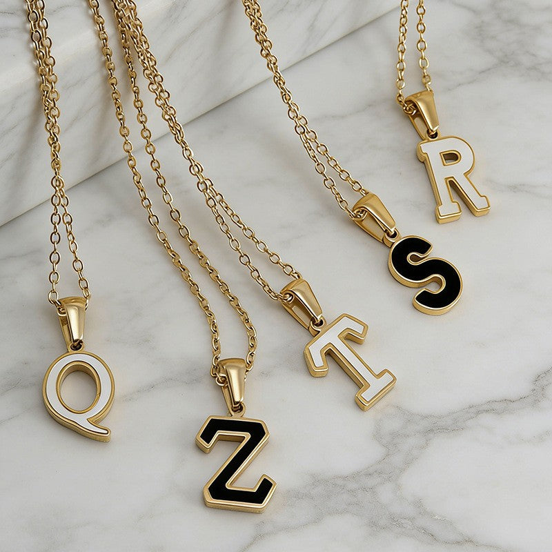 Dainty Pearl Letter Initial Necklace