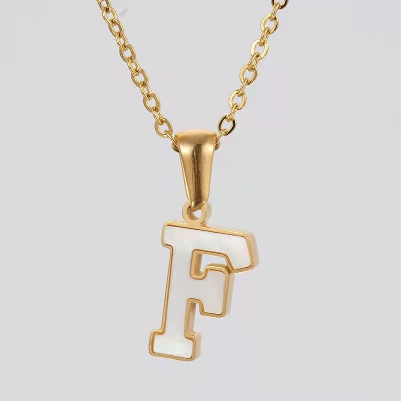 Dainty Pearl Letter Initial Necklace