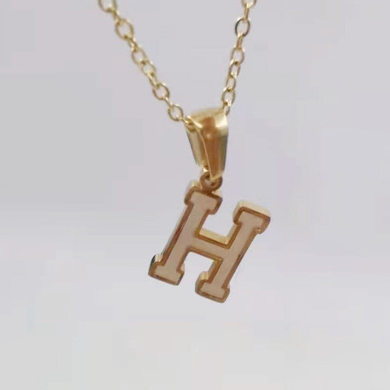 Dainty Pearl Letter Initial Necklace