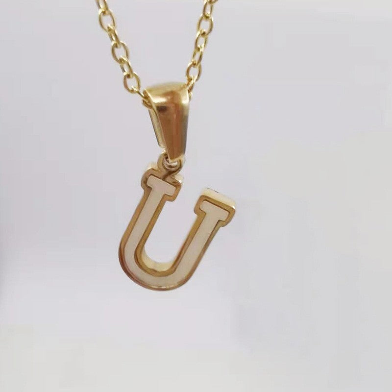 Dainty Pearl Letter Initial Necklace