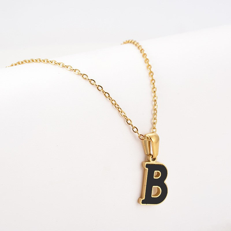 Dainty Pearl Letter Initial Necklace