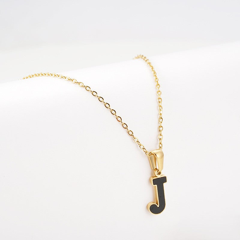 Dainty Pearl Letter Initial Necklace