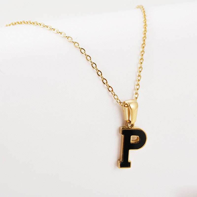 Dainty Pearl Letter Initial Necklace