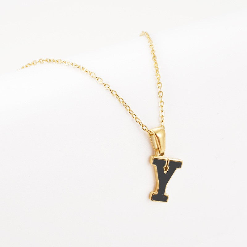 Dainty Pearl Letter Initial Necklace