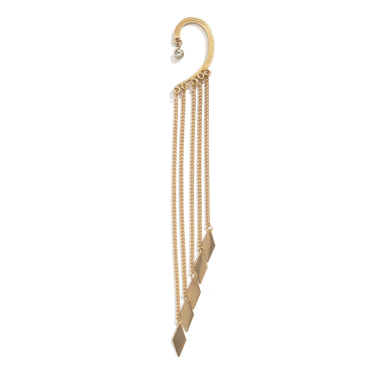 Classy Geometric Diamond Tassel Ear Cuff