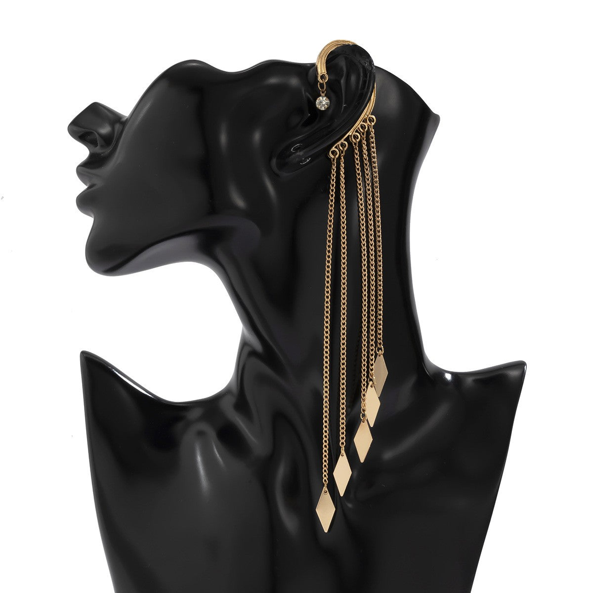 Classy Geometric Diamond Tassel Ear Cuff