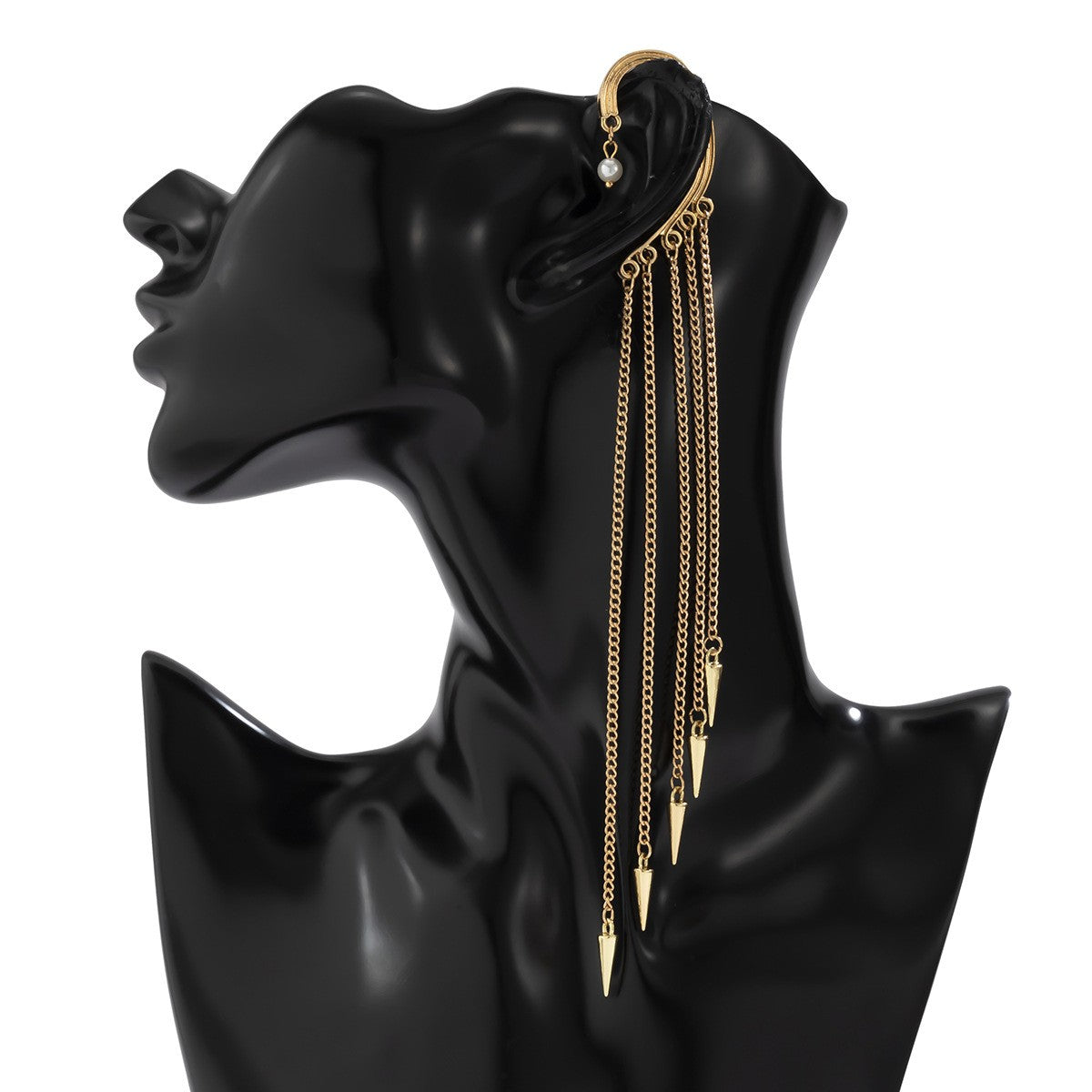 Classy Geometric Diamond Tassel Ear Cuff