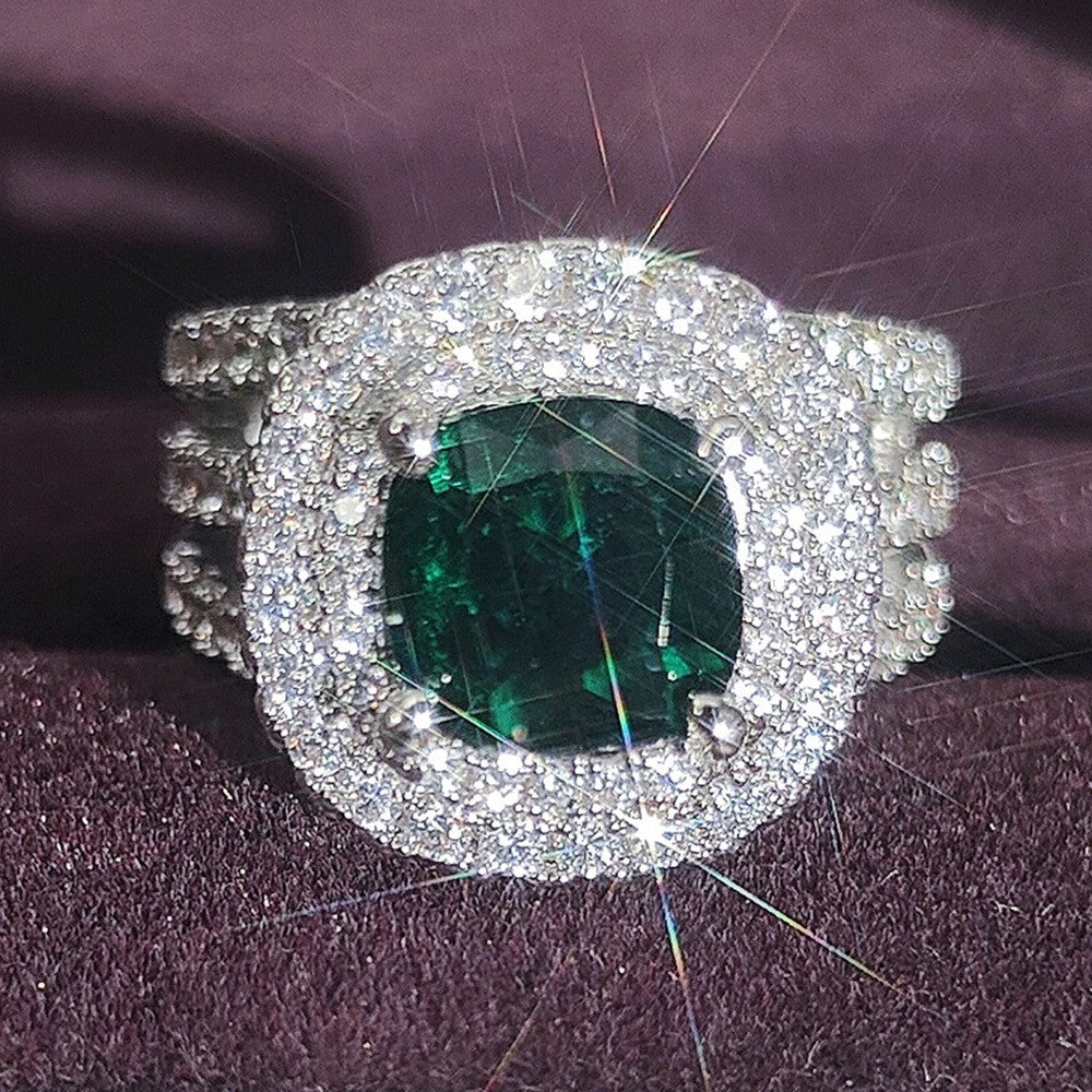 Classy Square Halo Statement Ring