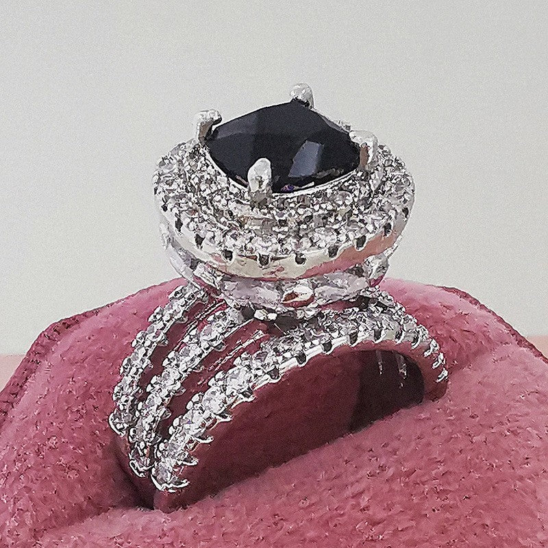 Classy Square Halo Statement Ring