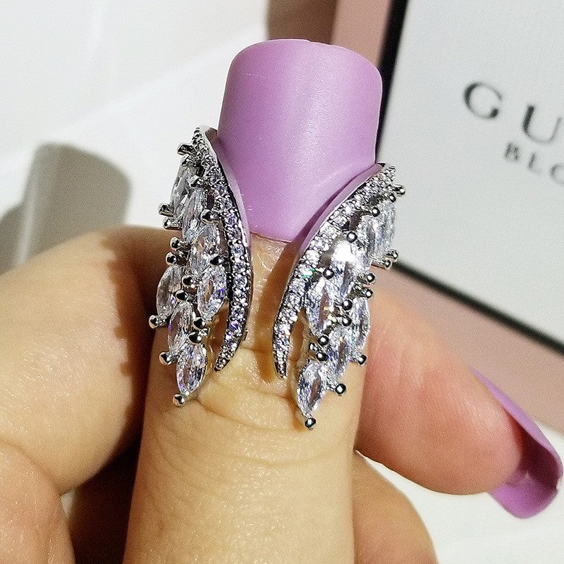 Romantic Marquise Zirconia Wing Ring