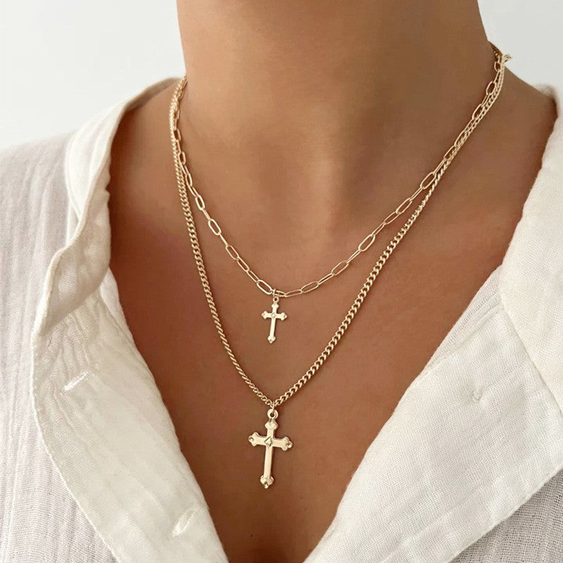Dainty Layered Heart & Solitaire Necklace