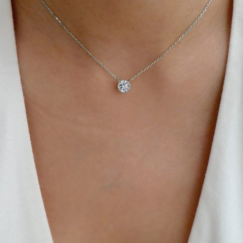 Dainty Layered Heart & Solitaire Necklace