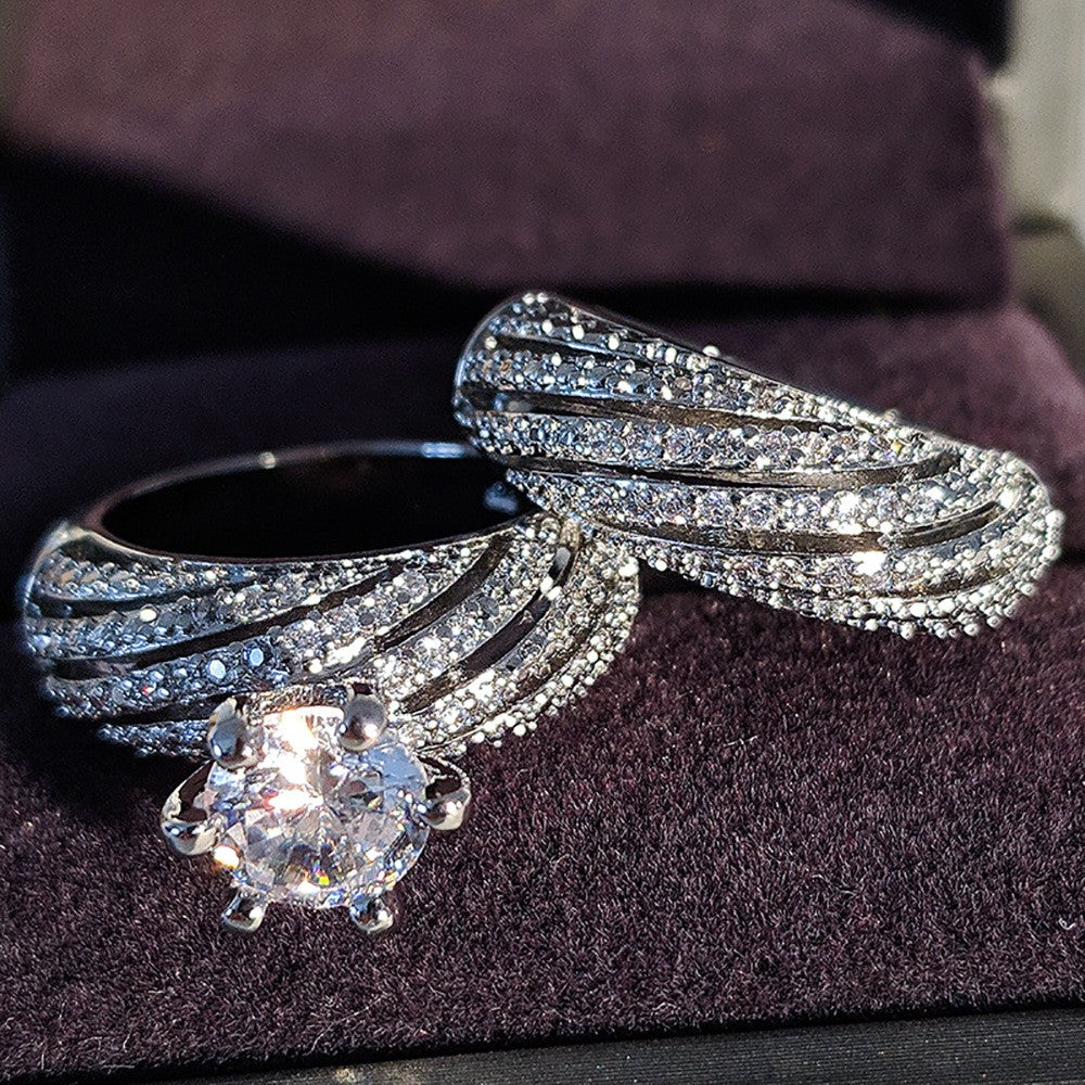 Classy Pave Bridal Ring Set