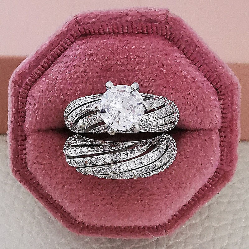 Classy Pave Bridal Ring Set