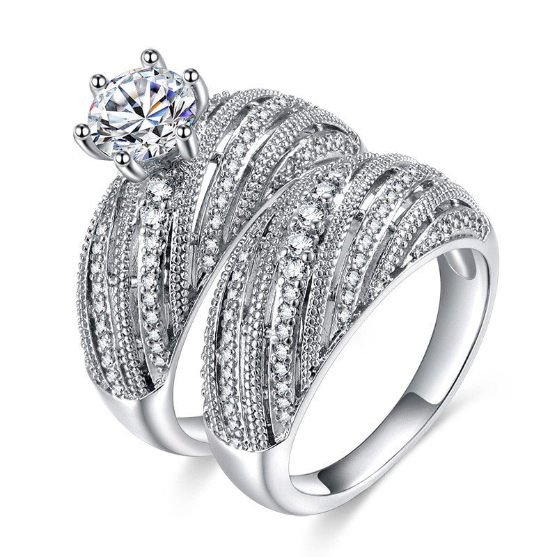 Classy Pave Bridal Ring Set