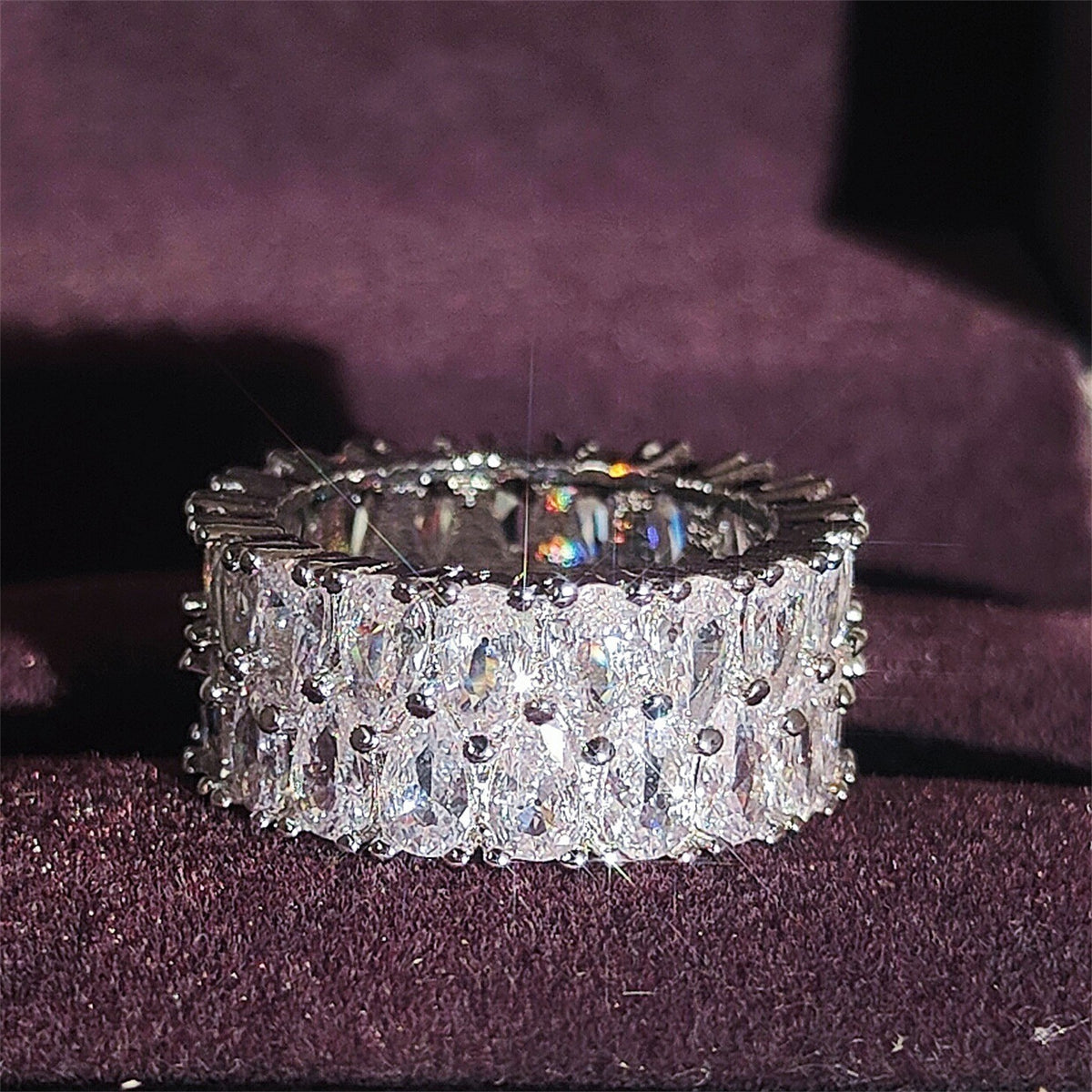 Classy Double Row Pear Cut Ring