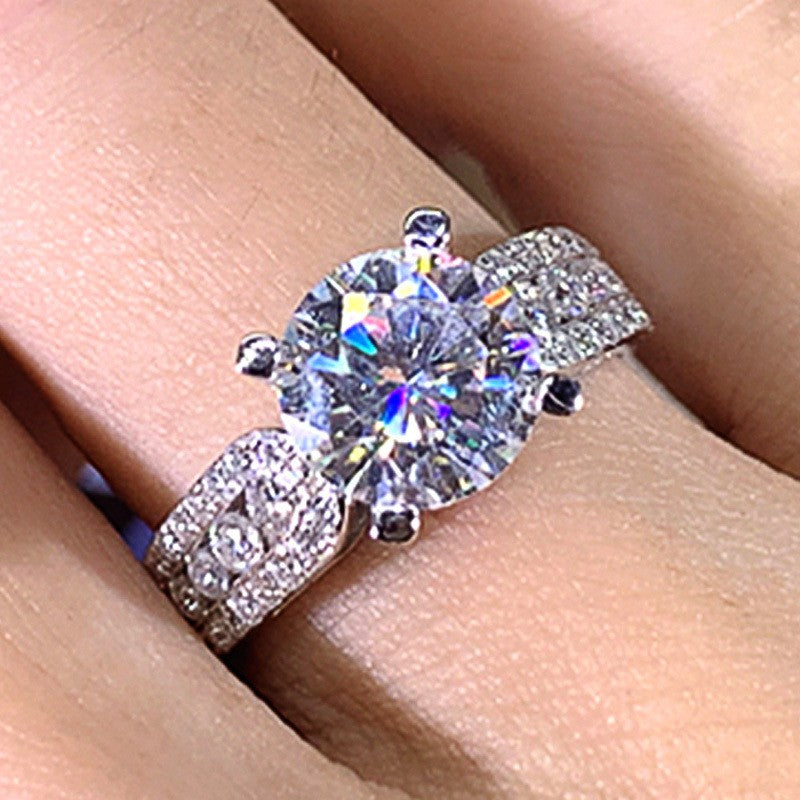 Classy Round Zirconia Split Shank Ring
