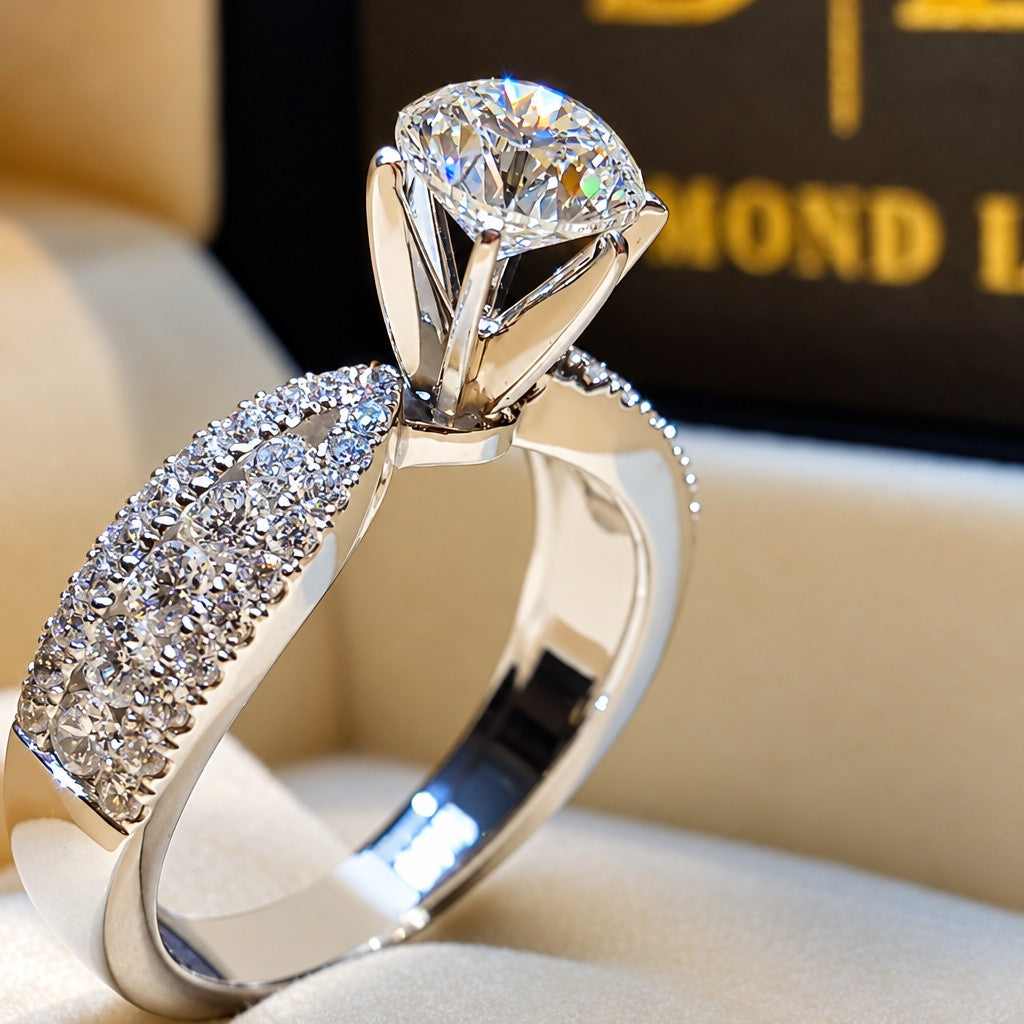 Classy Round Zirconia Split Shank Ring