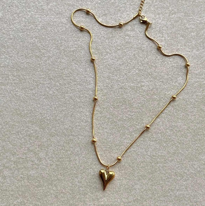 18k Dainty Layered Heart Necklace