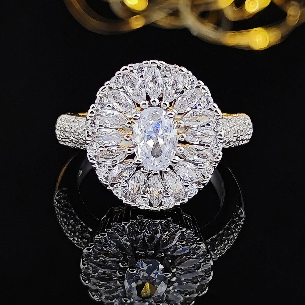 Classy Oval Zirconia Bridal Ring Set