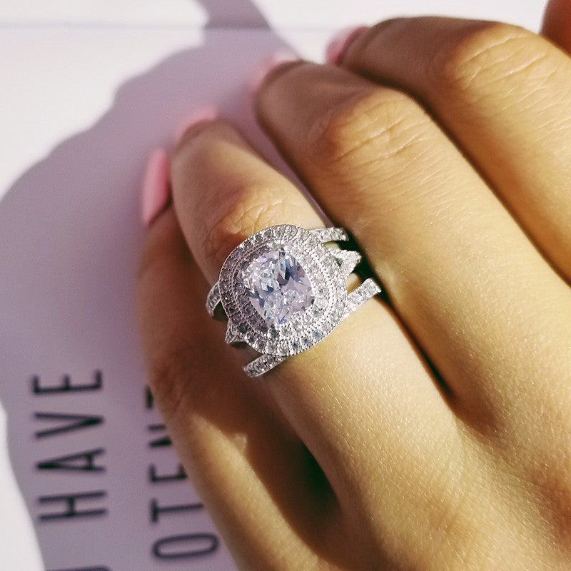 Classy Oval Pave Zirconia Ring