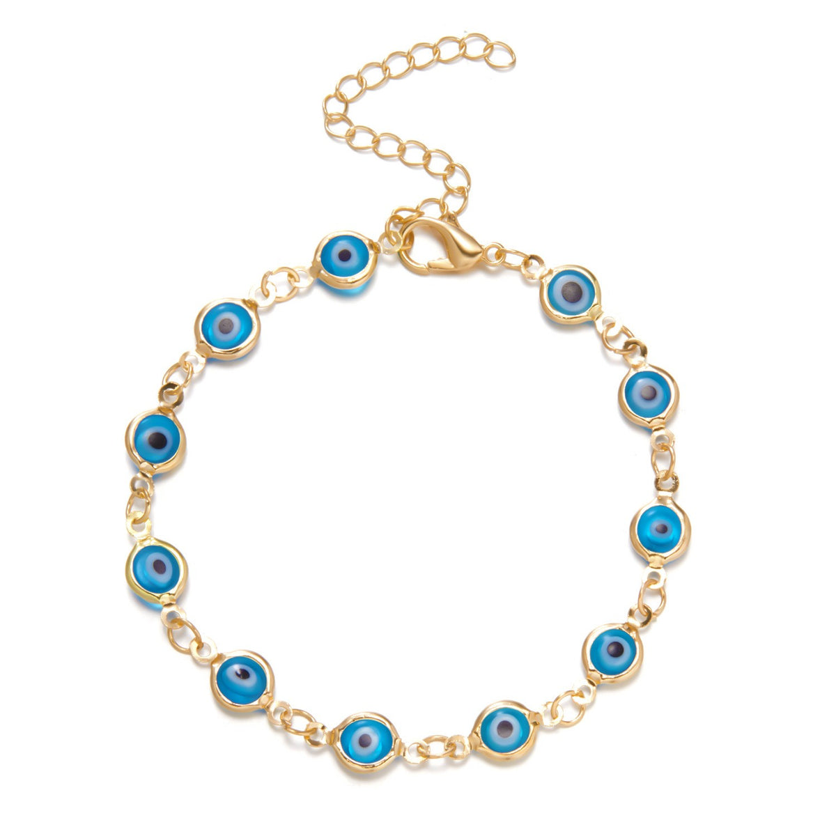 Dainty Multicolor Enamel Evil Eye Bracelet