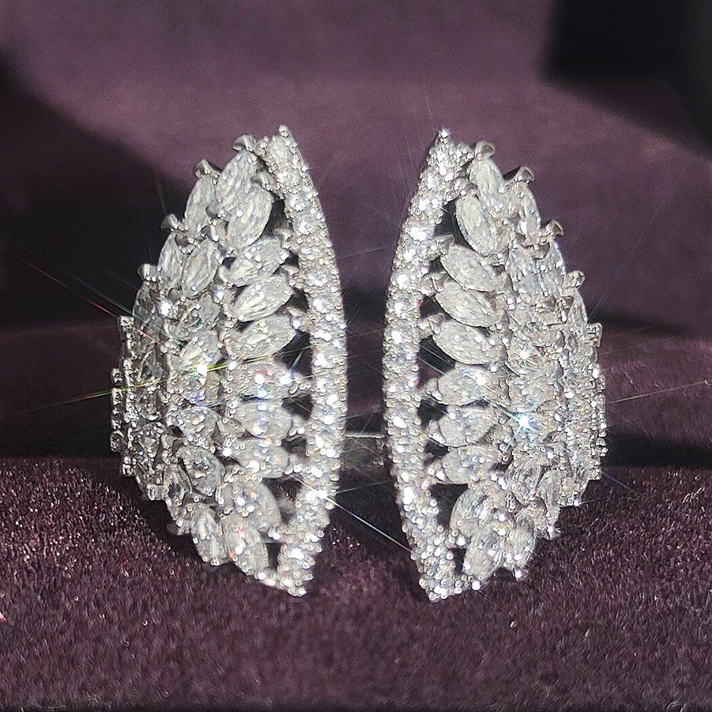 Classy Double Marquise Pave Open Ring