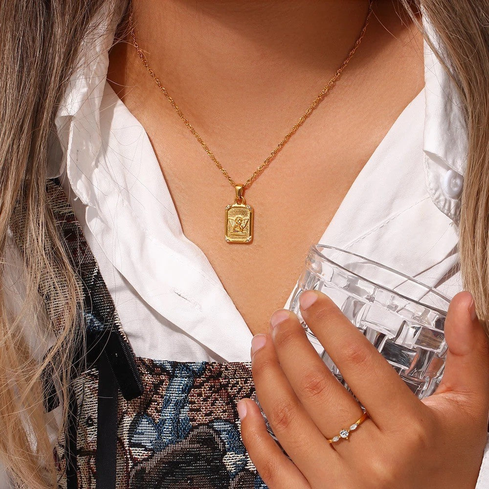 Dainty Angel & Butterfly Layered Necklace