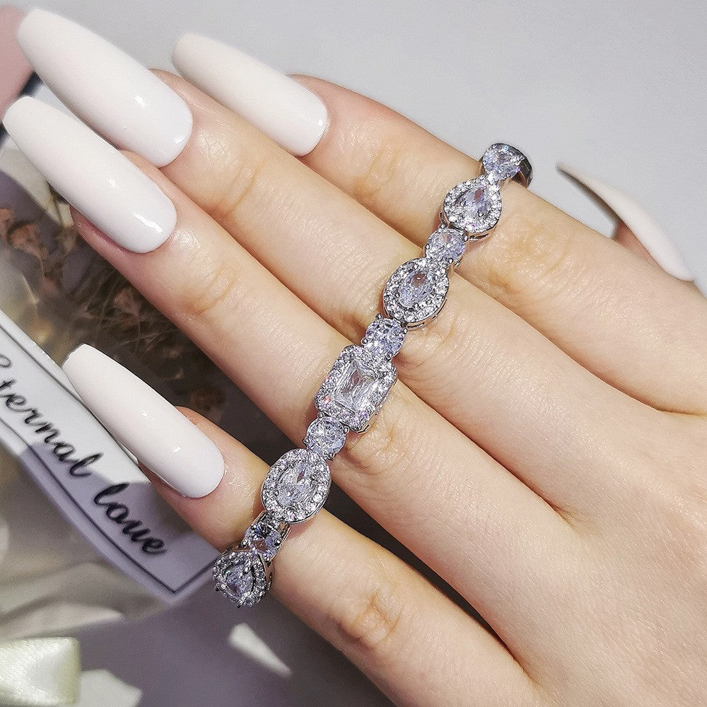 Classy Geometric Square CZ Tennis Bracelet
