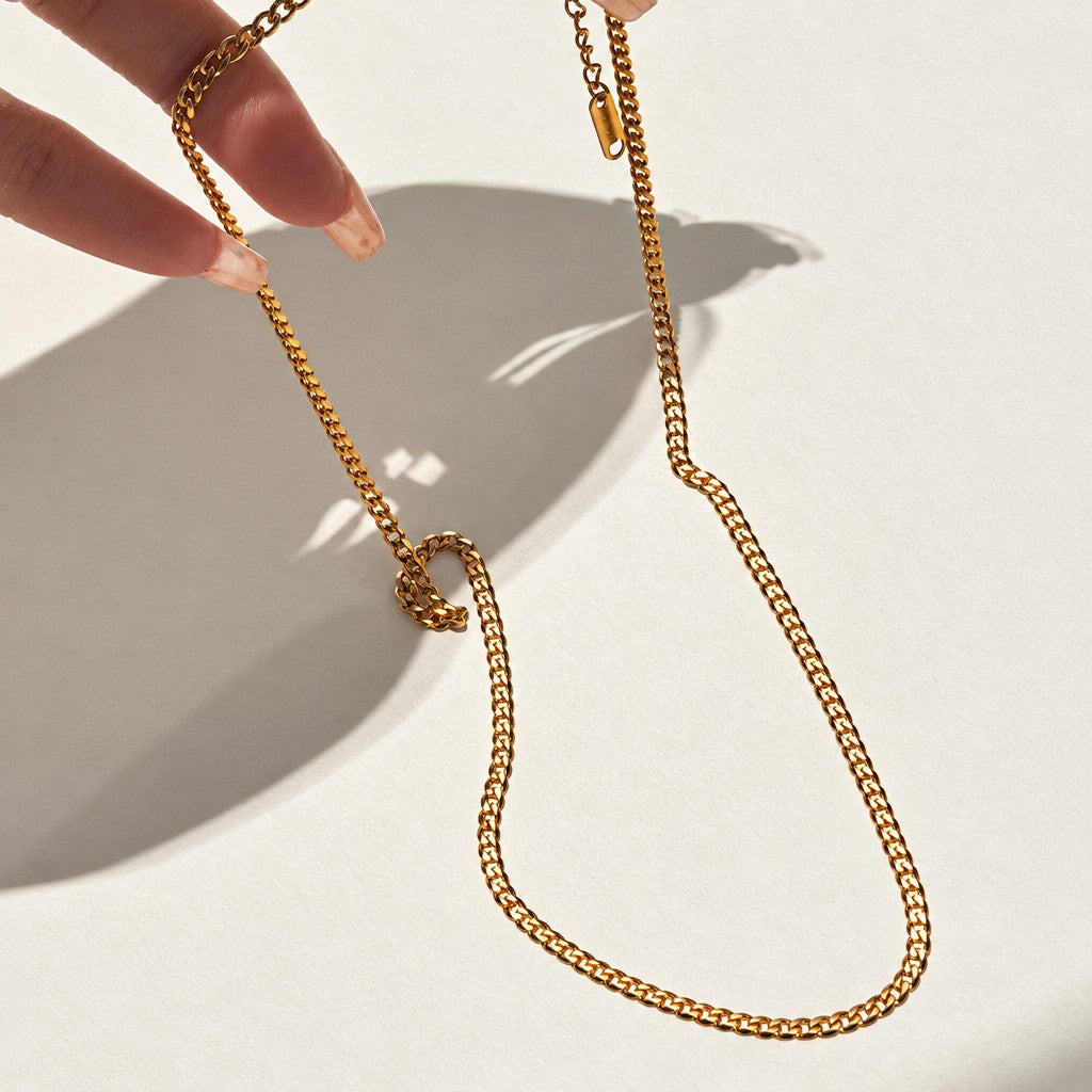 Classy Rhinestone Square Initial Necklace