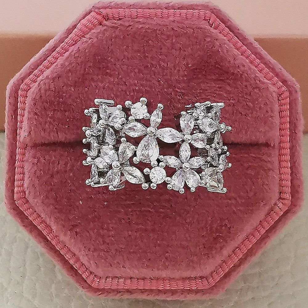 Classy Marquise Zirconia Leaf Cluster Ring