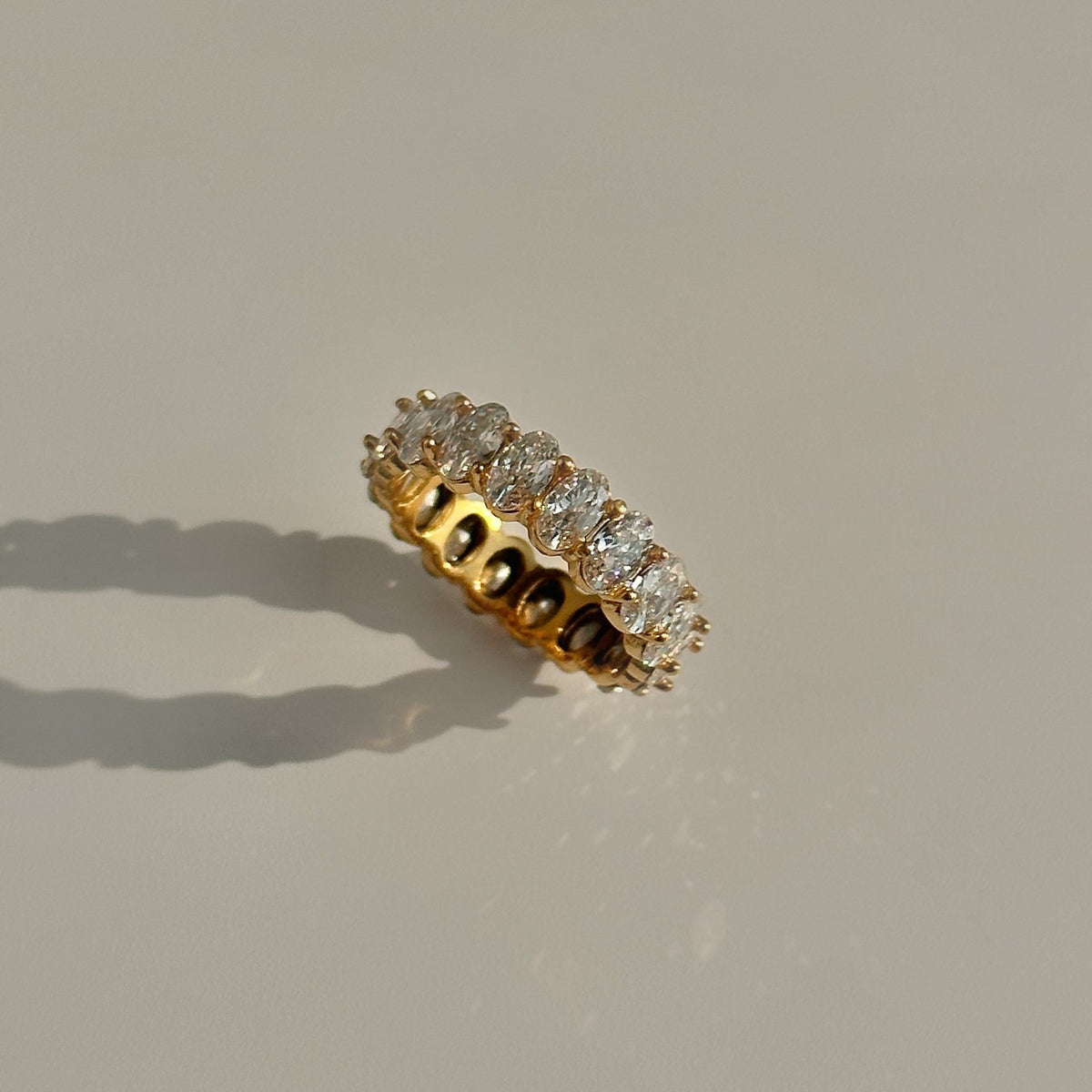 Classy Emerald & Zirconia Eternity Ring