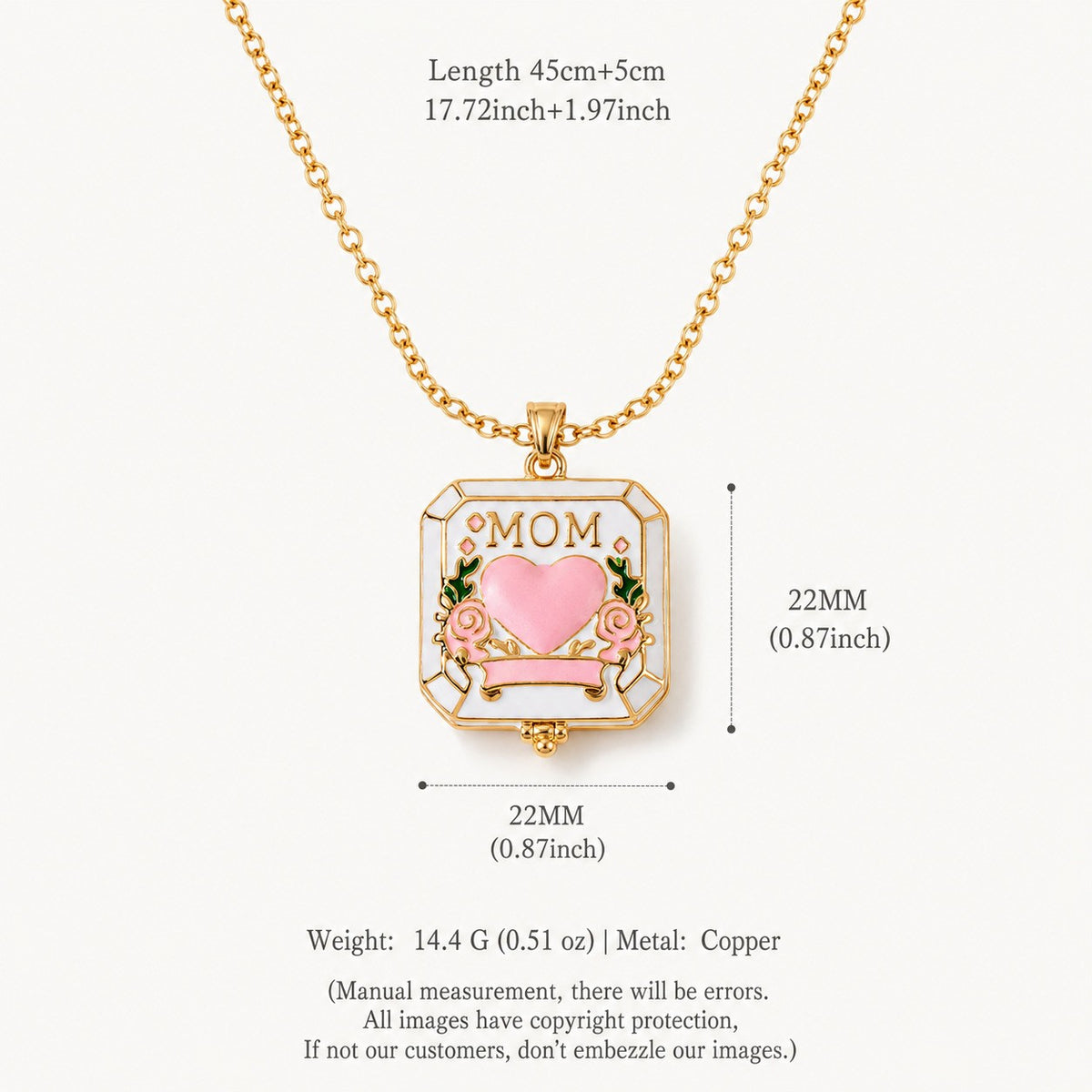 Dainty Mom Heart Charm Necklace