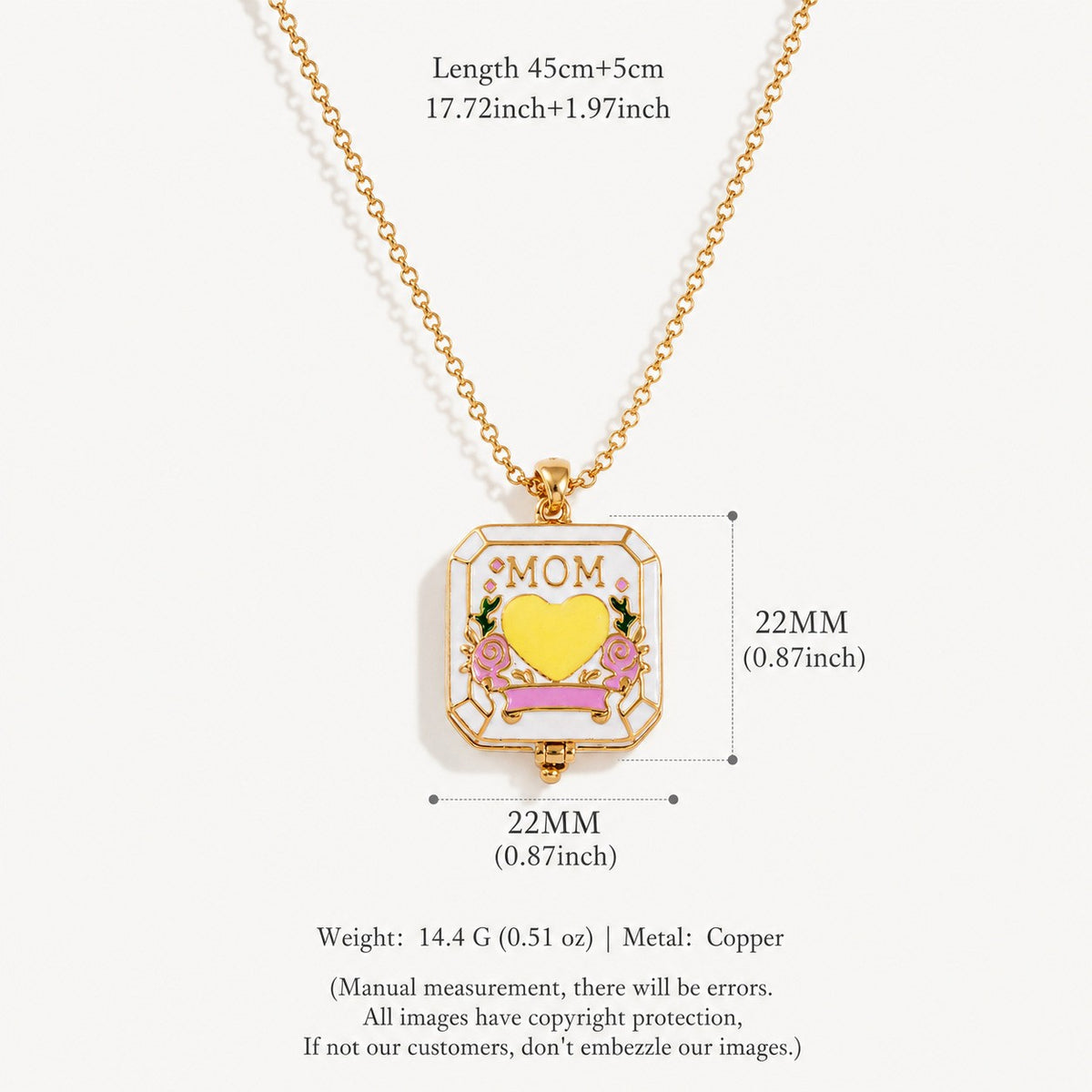 Dainty Mom Heart Charm Necklace