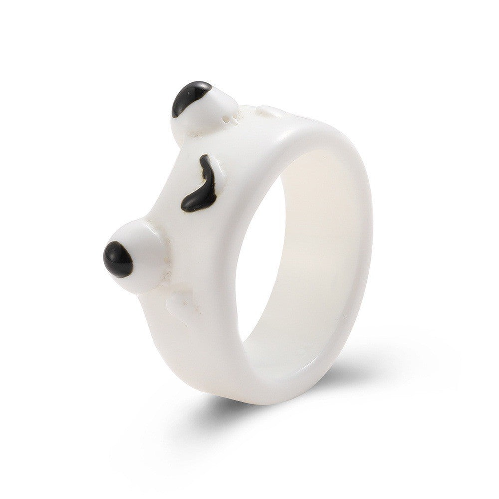 Playful Cartoon Frog Resin Ring
