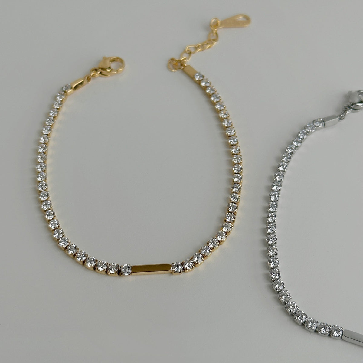 18k Dainty Bar Tennis Anklet