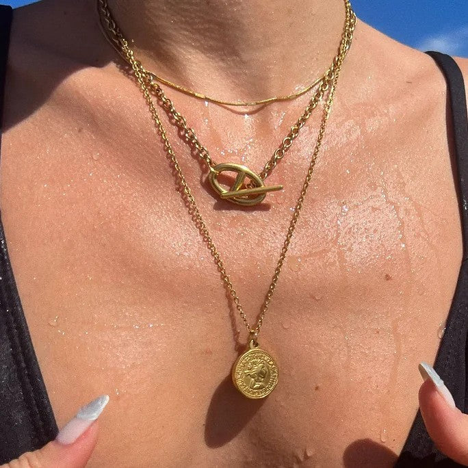 Vintage Coin OT Toggle Necklace